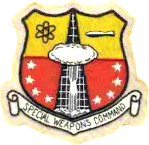 Embroidered patch of the Special Weapons Command emblem.