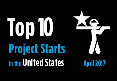 Construct Connect's Top 10 Project Starts in the United States for April 2017.