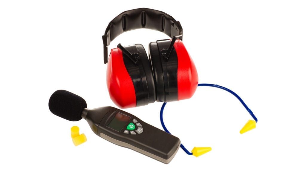 Earplug and earmuff-style hearing protectors for construction professionals.